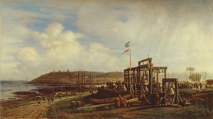 Banchi di campane in un mercato a Nizhny Novgorod, 1862 da Aleksei Petrovich Bogolyubov